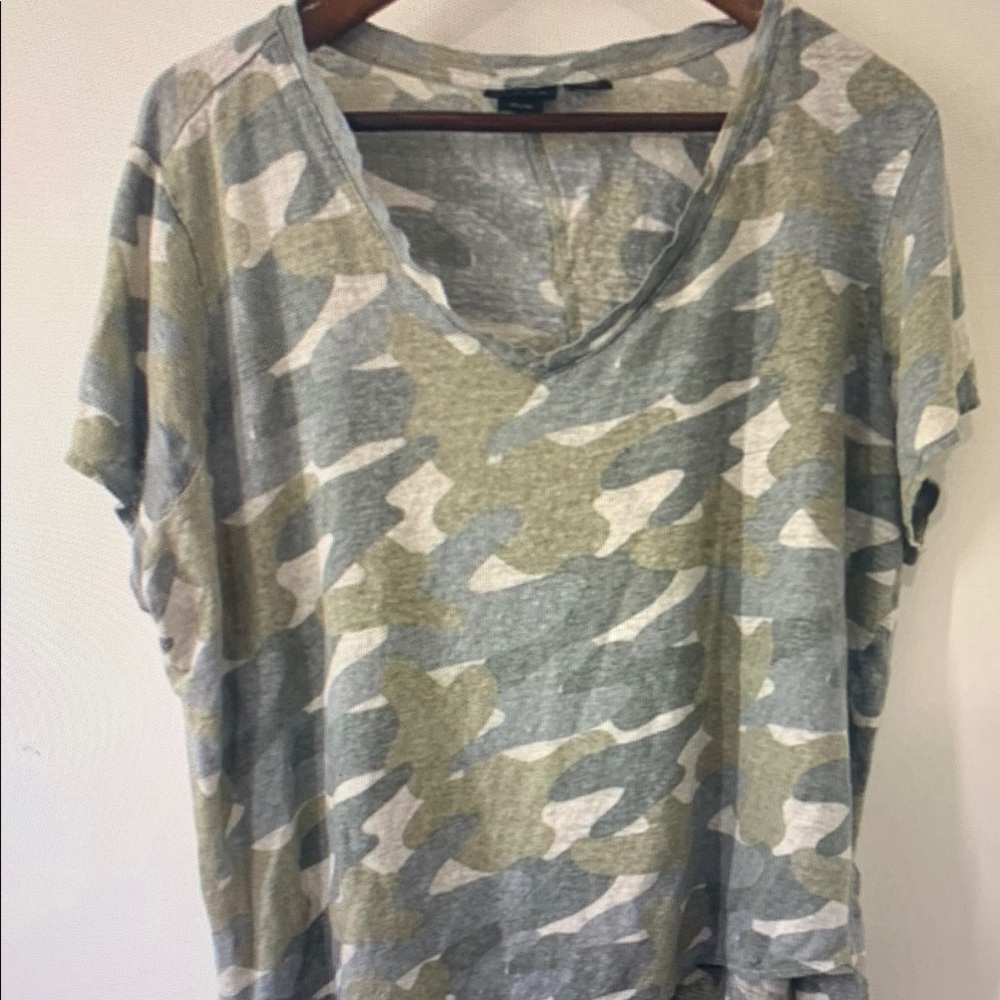 Camouflage V-Neck Women’s Top